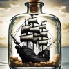 Pirate ship in bottle Diamond By Numbers