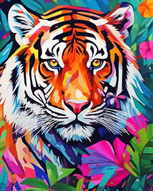 Pop art tiger Diamond By Numbers