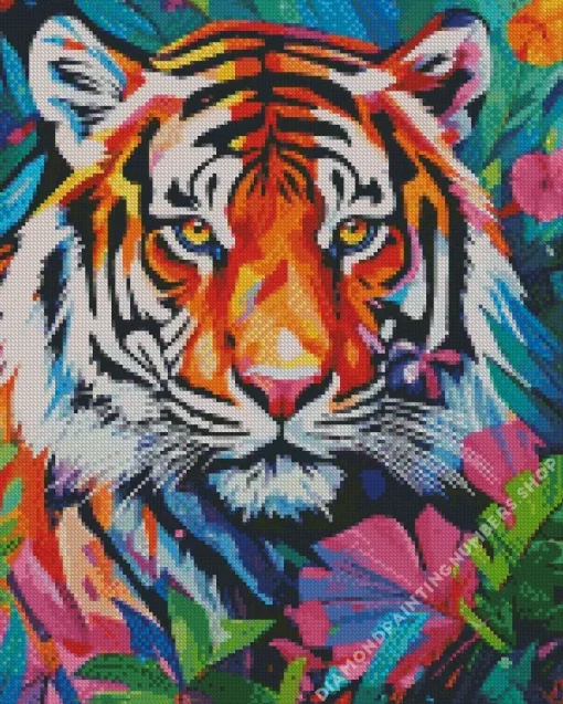 Pop art tiger Diamond By Numbers