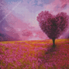 Purple tree heart Diamond Paints