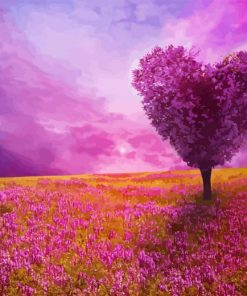 Purple tree heart Diamond Paints