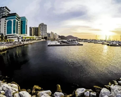 Santa Marta harbor Diamond By Numbers