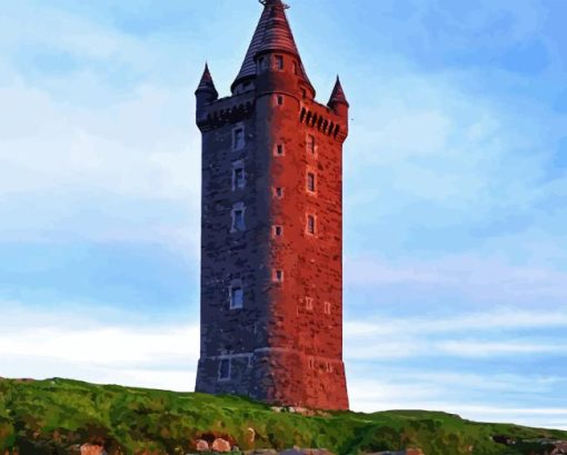 Scrabo Tower Diamond With Numbers