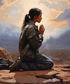 Soldier praying Diamond Paints