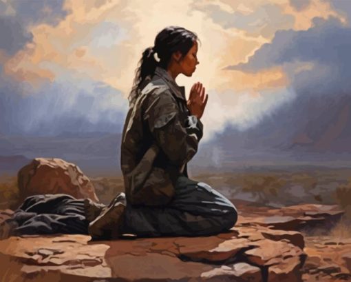 Soldier praying Diamond Paints