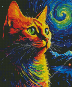 Starry night cat Diamond By Numbers