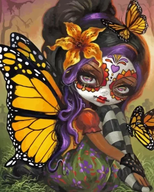 Sugar skull fairy Diamond By Numbers