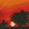 Sunsett Cowboy Silhouette Diamond By Numbers