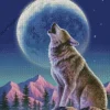 Wolf with moon Diamond By Numbers