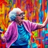 abstract Old woman dancing Diamond By Numbers