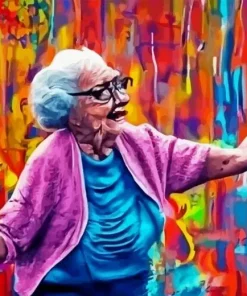 abstract Old woman dancing Diamond By Numbers