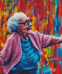 abstract Old woman dancing Diamond By Numbers