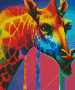 colorful giraffe Diamond Paints