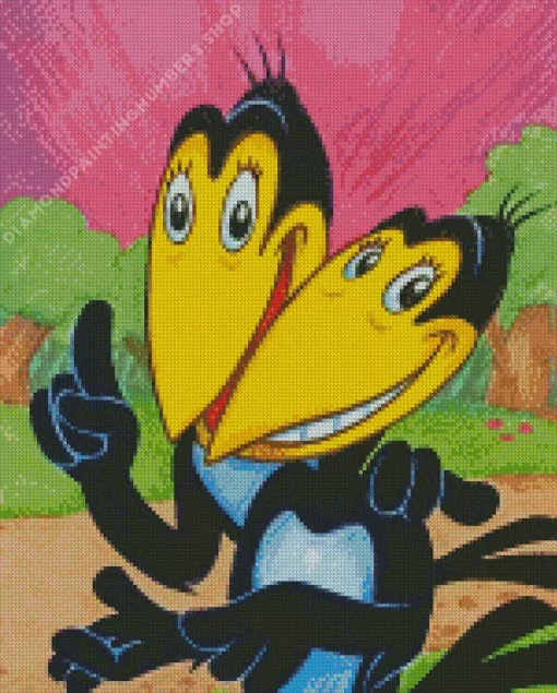 heckle and jeckle Diamond By Numbers