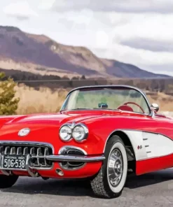 red 1960 corvette Diamond By Numbers