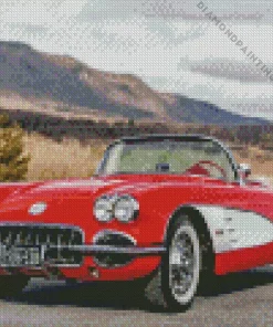 red 1960 corvette Diamond By Numbers