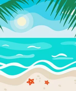 Tropical Sea Illustration Diamond By Numbers