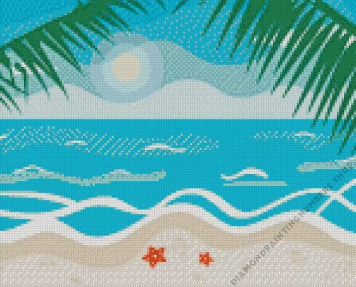 Tropical Sea Illustration Diamond By Numbers