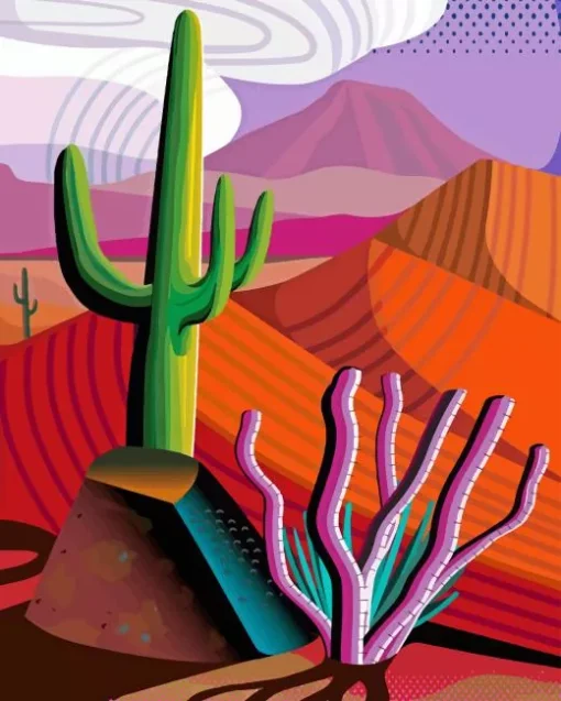 desert illustration Diamond By Numbers