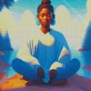 Illustration black woman meditating art Diamond Paintings