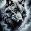 Mystical black wolf head Diamond Paintings