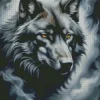 Mystical black wolf head Diamond Paintings