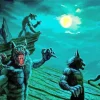 Night black werewolves Diamond Paintings