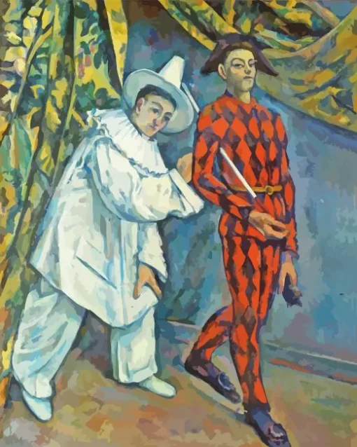Pierrot and Harlequin by Paul Cezanne Diamond Paintings