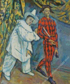 Pierrot and Harlequin by Paul Cezanne Diamond Paintings