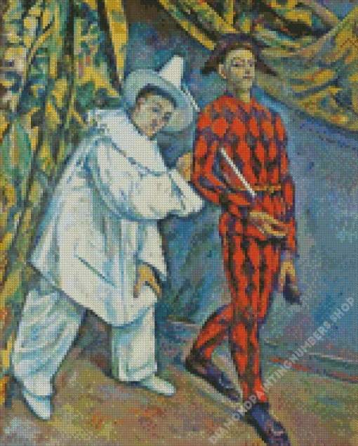 Pierrot and Harlequin by Paul Cezanne Diamond Paintings