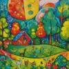 colorful green forest Diamond Paintings