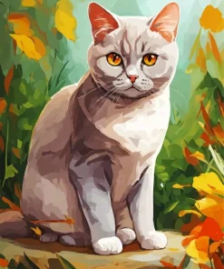 cute orange eyed grey cat Diamond Paints