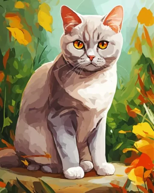 cute orange eyed grey cat Diamond Paints