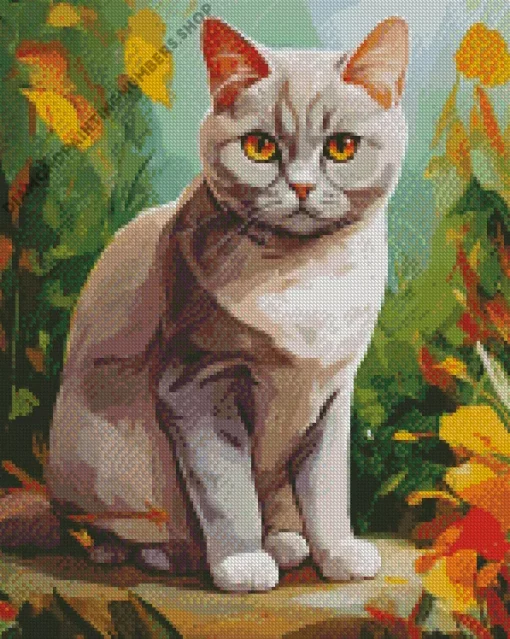 cute orange eyed grey cat Diamond Paints