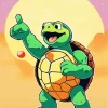 easy green turtle cartoon Diamond Paintings