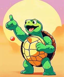 easy green turtle cartoon Diamond Paintings