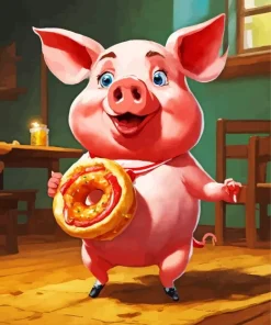 excited pig art Diamond Paintings