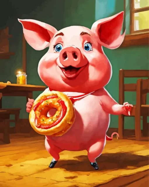 excited pig art Diamond Paintings