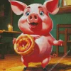 excited pig art Diamond Paintings