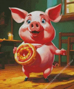 excited pig art Diamond Paintings