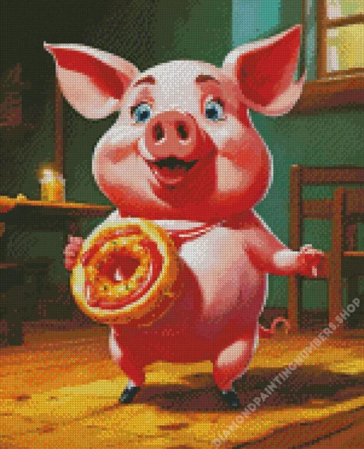 excited pig art Diamond Paintings