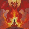 female and red dragon Diamond Paintings