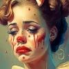 female sad clown Diamond Paintings