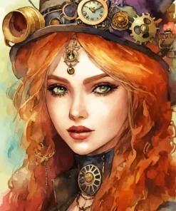 female steampunk art Diamond Paintings