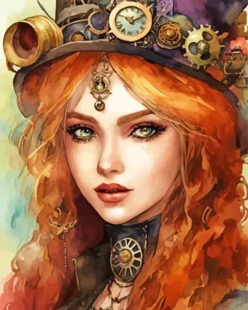 female steampunk art Diamond Paintings