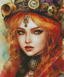 female steampunk art Diamond Paintings