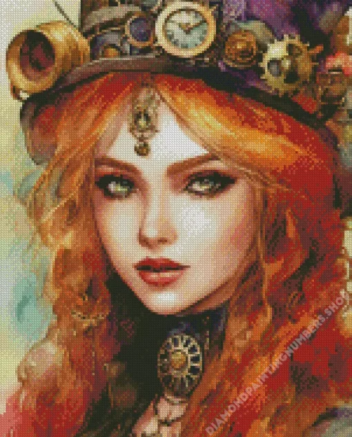 female steampunk art Diamond Paintings