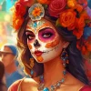 female sugar skull Diamond Paintings