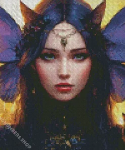 ghotic fairy and cat Diamond Paintings