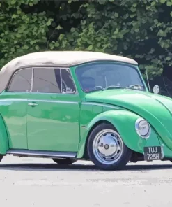 green vw bug convertible car Diamond Paintings